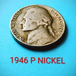 ✅❤️1946 P NICKEL CIRCULATED CLAD VINTAGE FAIR CONDITION